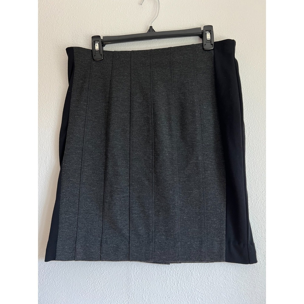 Worthington Modern Knit Colorblock Pencil Skirt Gray Black Size 12 Office Wear
